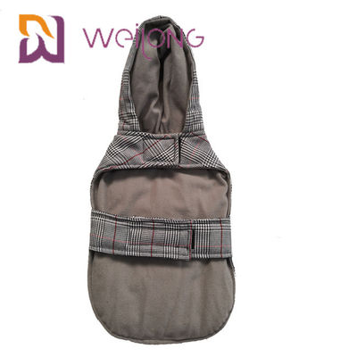 Houndstooth Brushed Tricot Custom Dog Hoodies Musim Dingin Tetap Hangat BSCI Puppy Hoodie