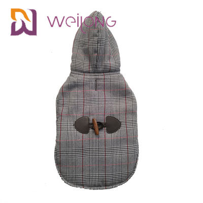 Houndstooth Brushed Tricot Custom Dog Hoodies Musim Dingin Tetap Hangat BSCI Puppy Hoodie