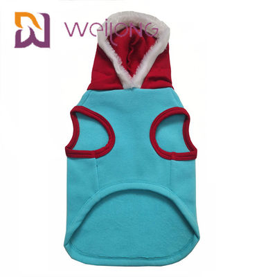 CVC Fleece Musim Dingin Pet Hoodie Pakaian Natal Kucing Anjing Hoodie Sweater Dengan Santa Claus