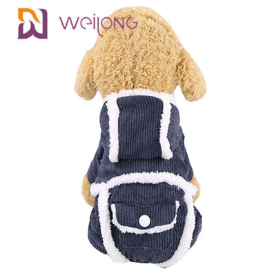 BSCI 100% Poly Corduroy Pet Piyama Pakaian Anjing Musim Gugur Dan Musim Dingin
