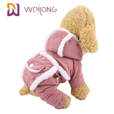 BSCI 100% Poly Corduroy Pet Piyama Pakaian Anjing Musim Gugur Dan Musim Dingin