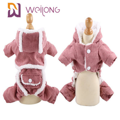 BSCI 100% Poly Corduroy Pet Piyama Pakaian Anjing Musim Gugur Dan Musim Dingin