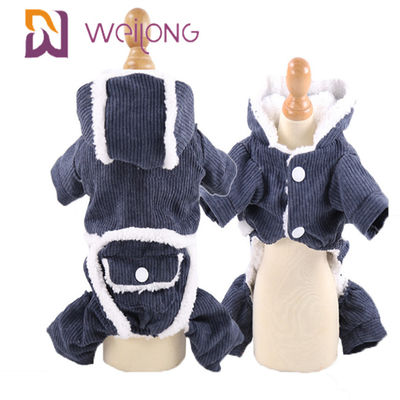 BSCI 100% Poly Corduroy Pet Piyama Pakaian Anjing Musim Gugur Dan Musim Dingin