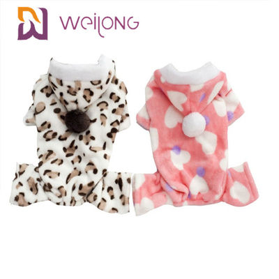 Customizable 100% Poly Print Pet Piyama Untuk Musim Gugur / Musim Dingin Anjing Flanel Piyama