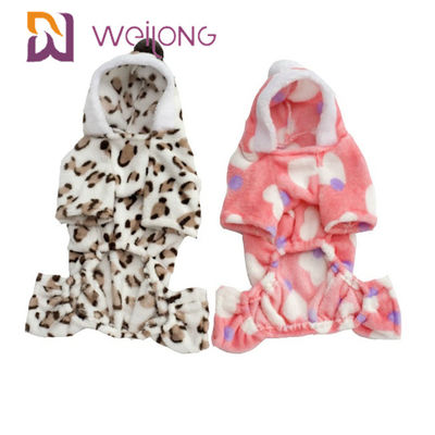 Customizable 100% Poly Print Pet Piyama Untuk Musim Gugur / Musim Dingin Anjing Flanel Piyama