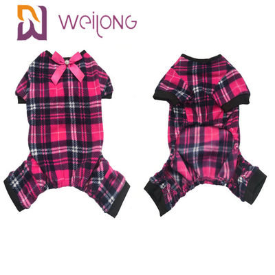 Hangat Poly Fleece Dog Piyama Busur yang Dapat Disesuaikan untuk Musim Gugur dan Musim Dingin