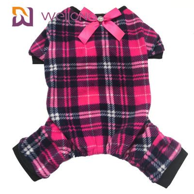 Hangat Poly Fleece Dog Piyama Busur yang Dapat Disesuaikan untuk Musim Gugur dan Musim Dingin