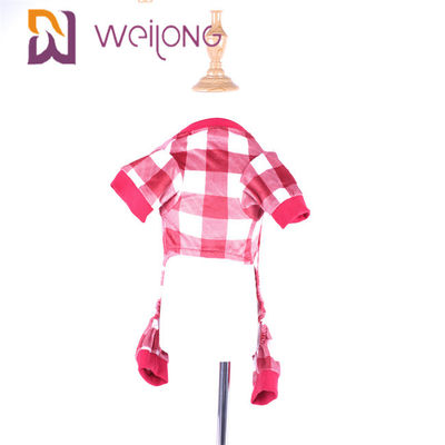 Poly Soft Fabric Red Plaid Dog Piyama / BSCI Large Dog Piyama