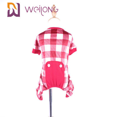 Poly Soft Fabric Red Plaid Dog Piyama / BSCI Large Dog Piyama