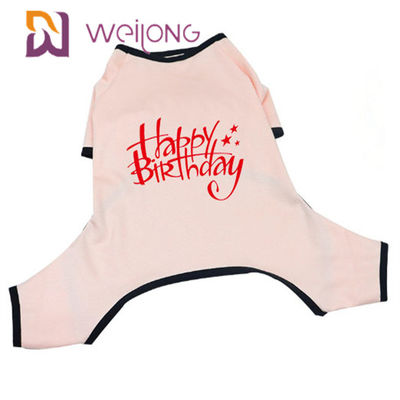 Spring / Summer Birthday Pet Piyama CVC Jersey Puppy Piyama