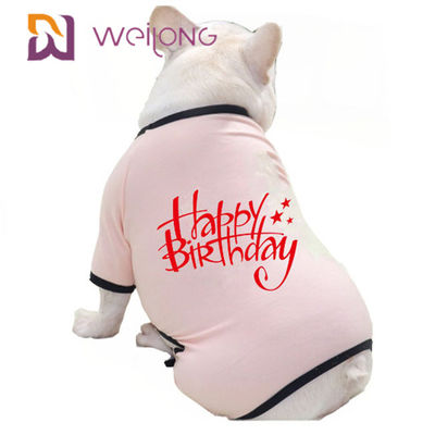 Spring / Summer Birthday Pet Piyama CVC Jersey Puppy Piyama