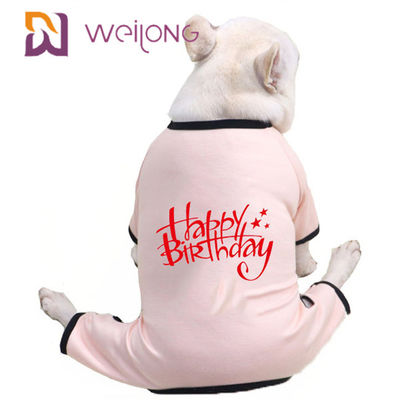 Spring / Summer Birthday Pet Piyama CVC Jersey Puppy Piyama