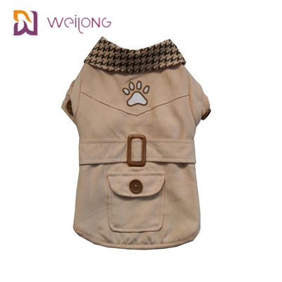 Menyulam Jaket Mantel Anjing Suede Poli Disesuaikan untuk Musim Gugur / Musim Dingin