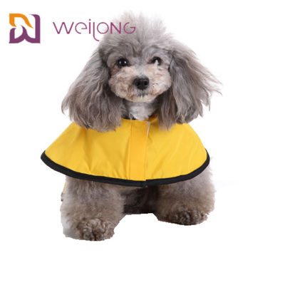 Jas Hujan Anjing Kuning Bergaris Reflektif Dengan Jaket Ringan Kulit PU Hood