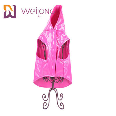 Customized Pink PU Leather Ringan Tahan Air Anjing Mantel Xl Jas Hujan Anjing