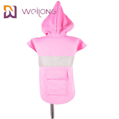 Adjustable Hoodie Pet Raincoat Jas Hujan Anjing Reflektif Saku Nyata Dengan Hood