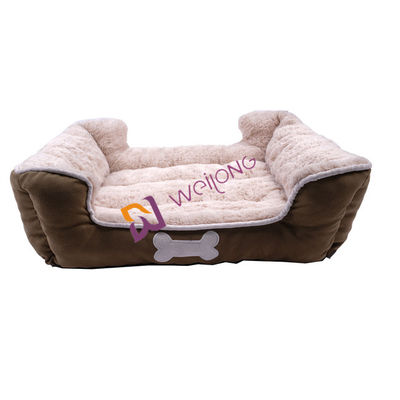 Nyaman dan bernapas Kanvas Self Warming Pet Bed PV Fleece Lining