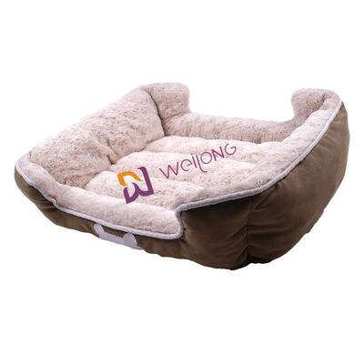 Nyaman dan bernapas Kanvas Self Warming Pet Bed PV Fleece Lining