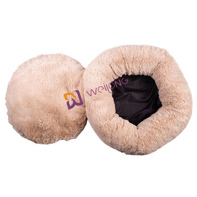 Tempat Tidur Anjing Mewah Donat Bulat Anti Kecemasan Nyaman Menenangkan Tempat Tidur Hewan Peliharaan Mewah Lembut