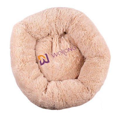 Tempat Tidur Anjing Mewah Donat Bulat Anti Kecemasan Nyaman Menenangkan Tempat Tidur Hewan Peliharaan Mewah Lembut
