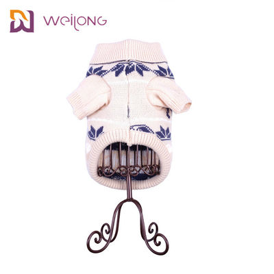 Musim Gugur Dan Musim Dingin Kepingan Salju Argyle Rajutan Anjing Sweater Disesuaikan
