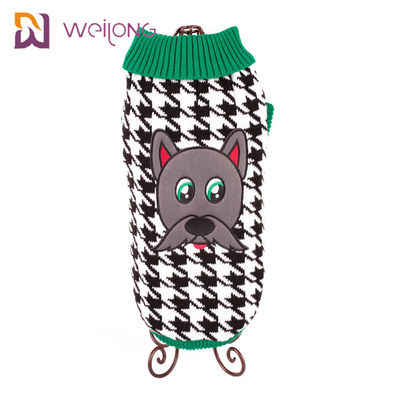 Twisted Knit Pet Sweater Turtleneck Cable Pullover Klasik Untuk Anak Anjing
