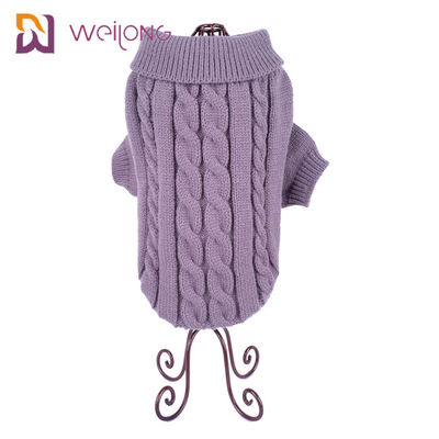 Pakaian Turtleneck Cable Knit Dog Sweater Untuk Anjing Kucing
