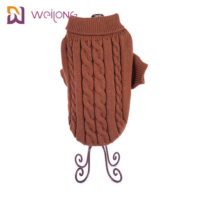 Pakaian Turtleneck Cable Knit Dog Sweater Untuk Anjing Kucing