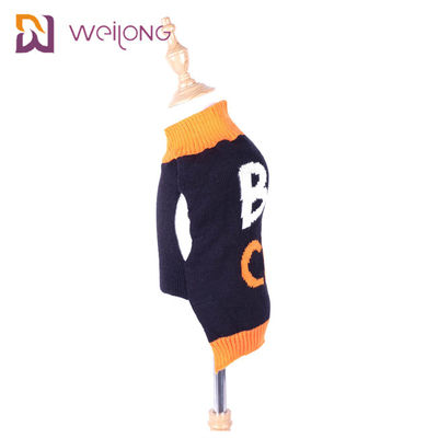 Akrilik Halloween Pakaian Hewan Peliharaan Sweater BSCI Knit Pet yang Disesuaikan
