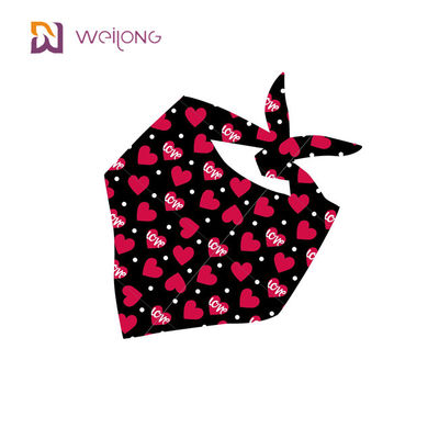 Valentines Day Pet Bandana Double Cotton Segitiga Scarf Pet Holiday Bib Set