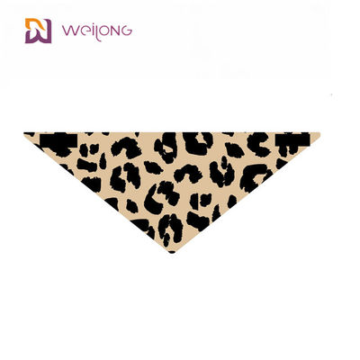 Poly Poplin Leopard Print Kustomisasi Pet Bandana Digital Printing Bandana Anjing Kecil