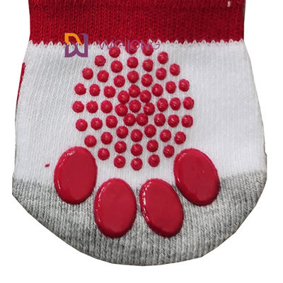 Kontrol Traksi Cotton Custom Pet Socks untuk anjing Kaus Kaki Rajut Non-selip Dalam Ruangan