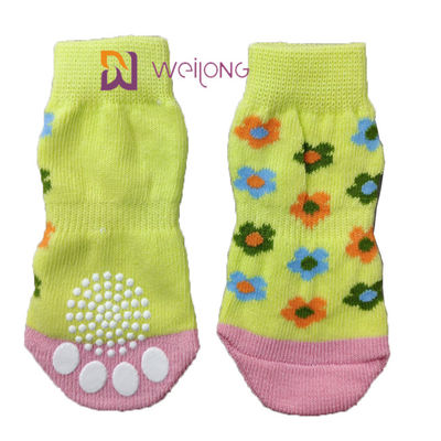 Pet Anti Slip Knit Dog Socks &amp; Cat Socks dengan Pelindung Kaki Penguat Karet