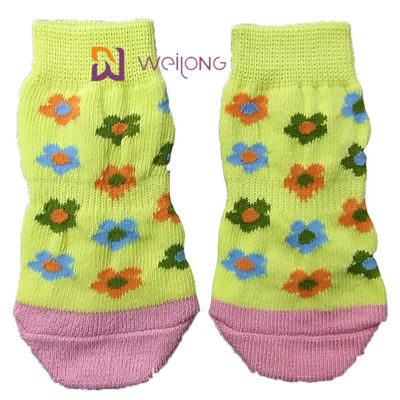Pet Anti Slip Knit Dog Socks &amp; Cat Socks dengan Pelindung Kaki Penguat Karet