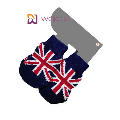 Pola Rajutan Kaus Kaki Anjing yang Disesuaikan Union Jack 95% Cotton 5% Spandex