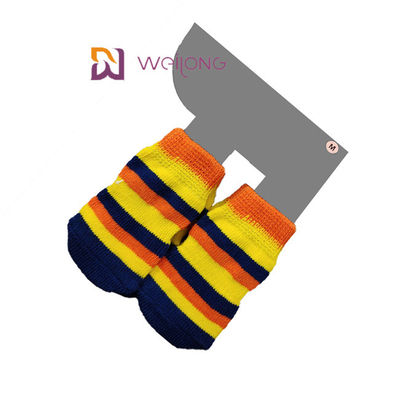 Cat / Dogs Stripe Customized Holiday Pet Socks Cotton Paw Protector Untuk Berjalan