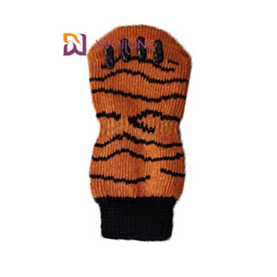 Cotton Spandex Non Slip Dog Socks Imitasi Garis Harimau untuk cakar anjing