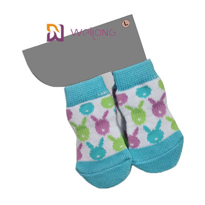 Cotton Spandex Blue Paw Protector Custom Pet Socks Dog Socks Untuk Melindungi Lantai Kayu Keras